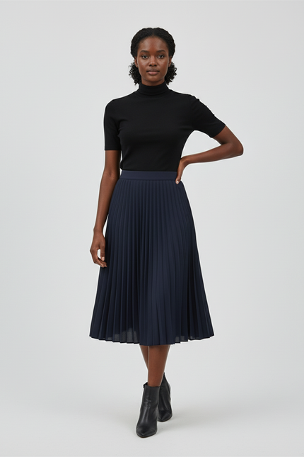 Jupe Patineuse Plissée Marine Élégante