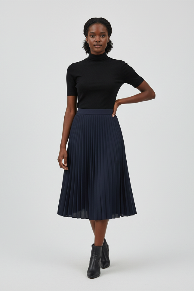 Jupe Patineuse Plissée Marine Élégante