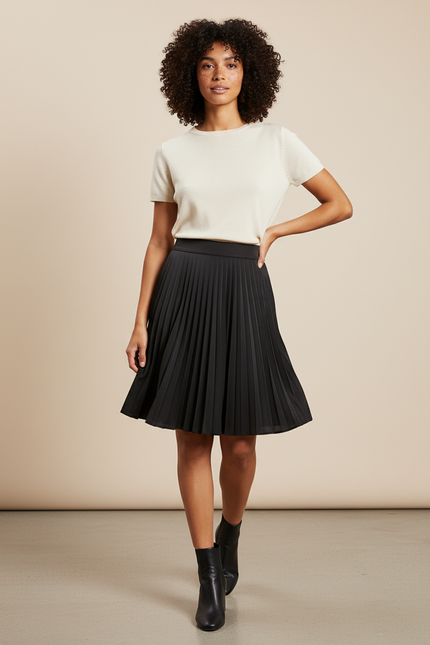 Jupe Patineuse Mi Longue Noire