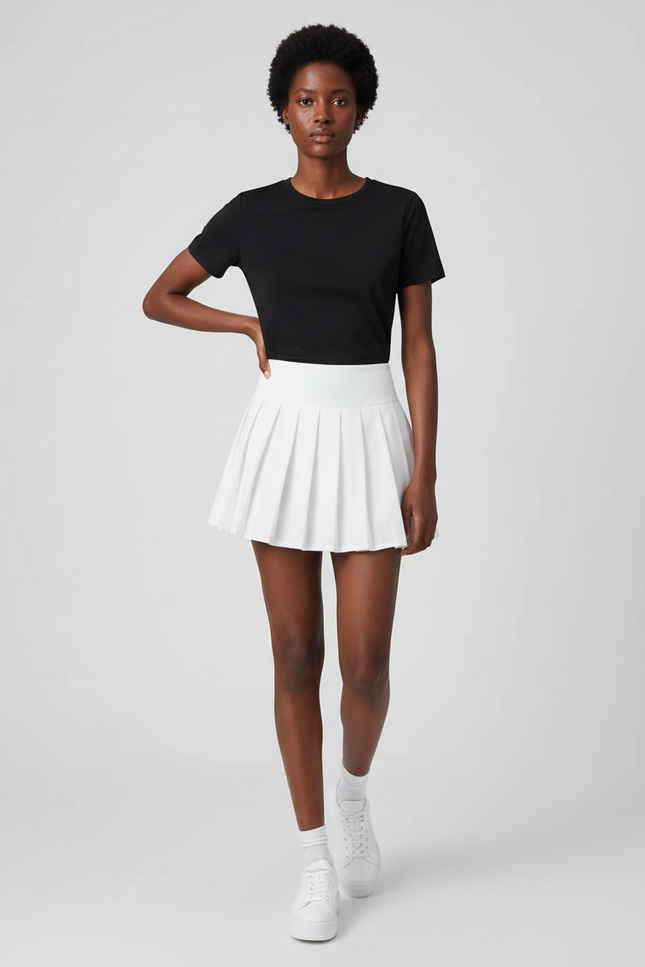 Jupe Patineuse Blanche Plissée Sport