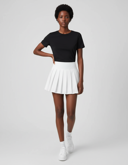 Jupe Patineuse Blanche Plissée Sport