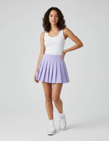 Jupe Patineuse Lavande Plissée