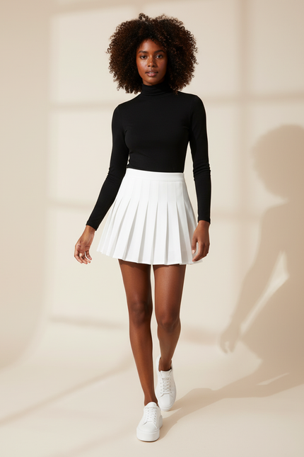 Jupe Patineuse Blanche Plissée Chic Lumineuse