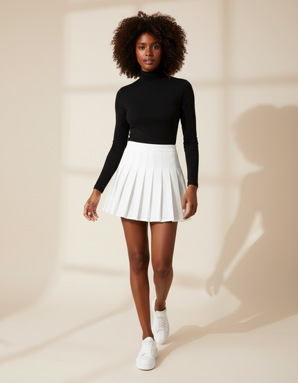 Jupe Patineuse Blanche Plissée Chic Lumineuse