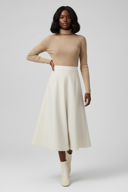 Jupe Patineuse Longue Blanche