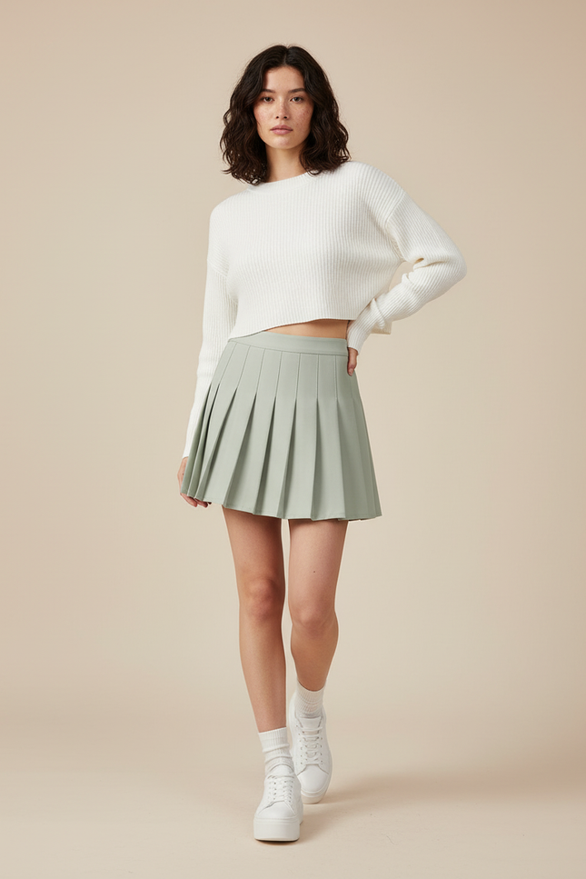 Jupe Patineuse Plissée Mini Chic