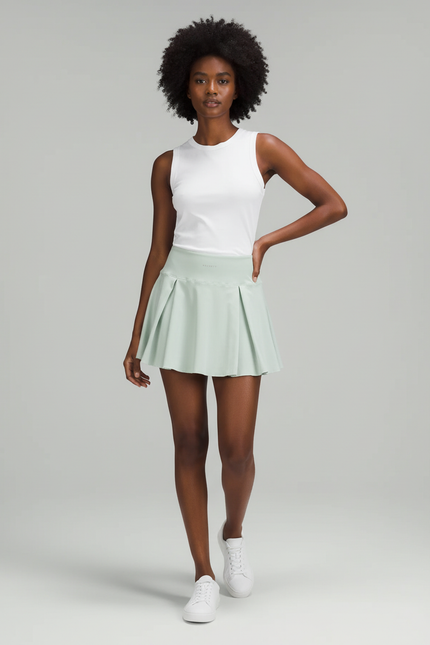Jupe Patineuse Plissée Menthe Fluide