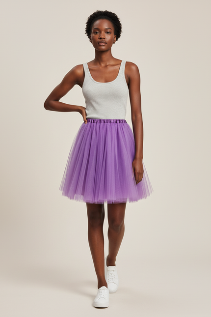 Jupe Patineuse Tulle Violette Chic