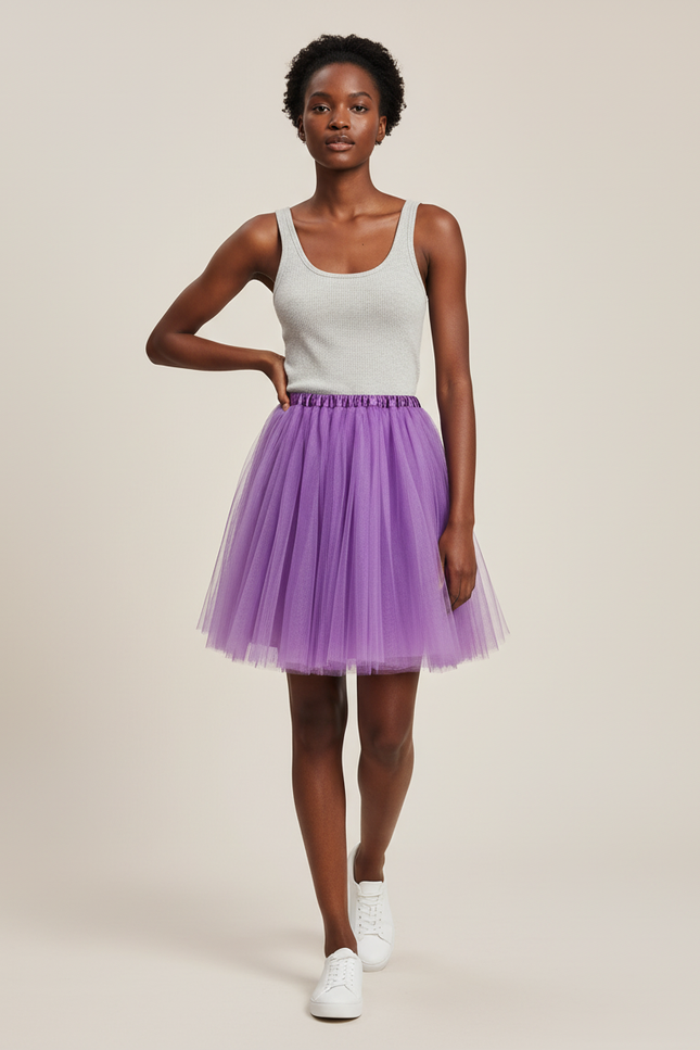 Jupe Patineuse Tulle Violette Chic