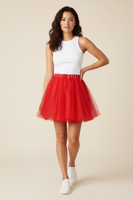 Jupe Patineuse Rouge Femme