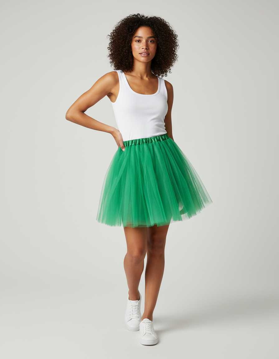 Jupe Patineuse Verte Tulle Chic