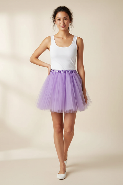 Jupe Patineuse Lilas Tulle Vaporeuse