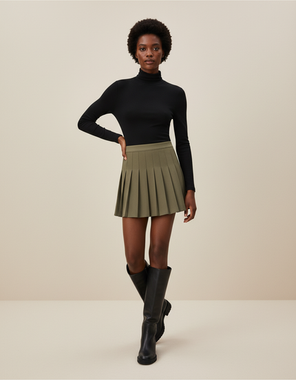 Jupe Patineuse Verte Plissée Chic