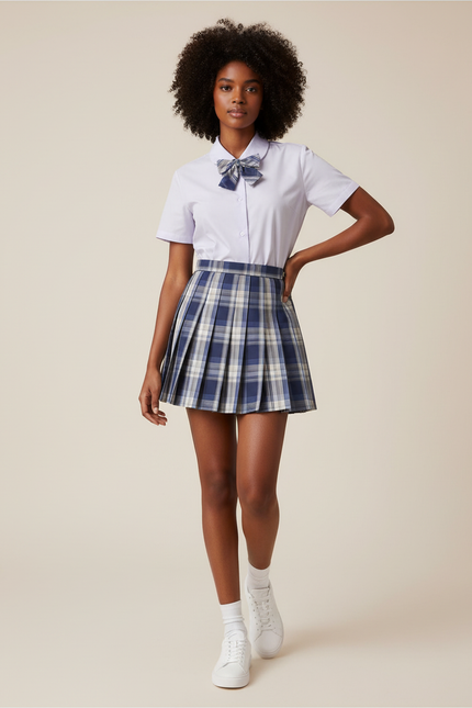 Jupe Patineuse Plissée Carreaux Preppy