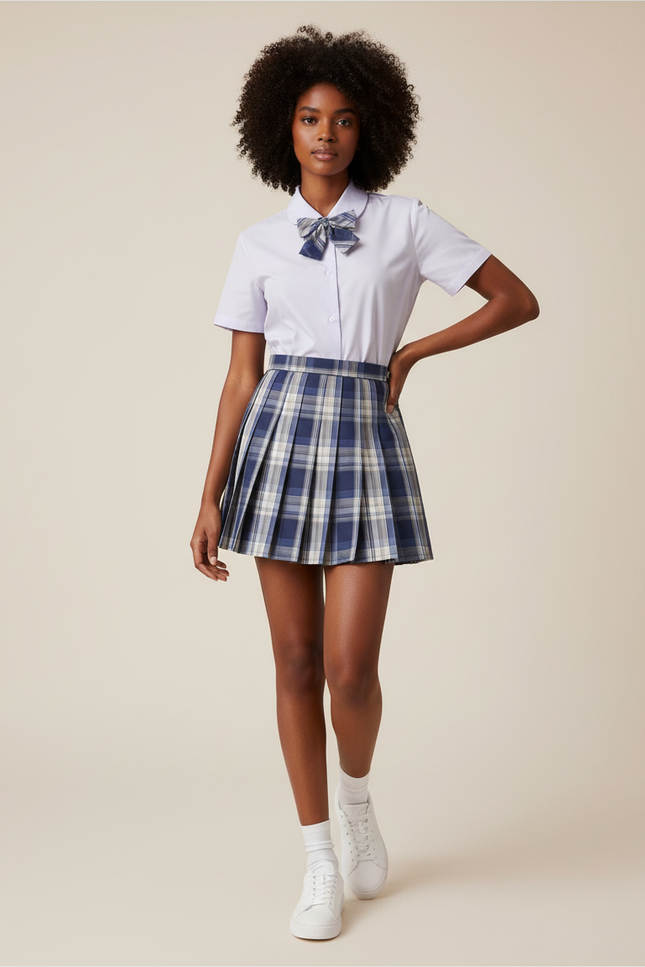 Jupe Patineuse Plissée Carreaux Preppy