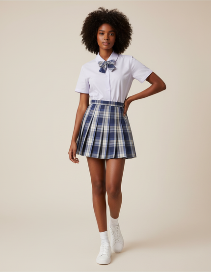 Jupe Patineuse Plissée Carreaux Preppy