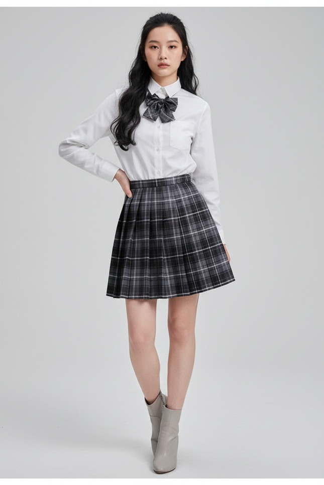 Jupe Patineuse Plissée Carreaux