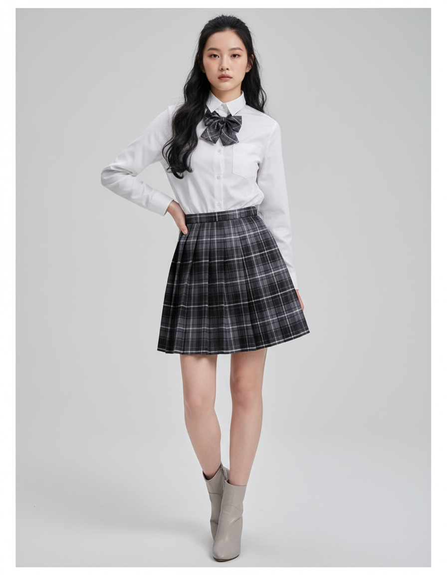 Jupe Patineuse Plissée Carreaux