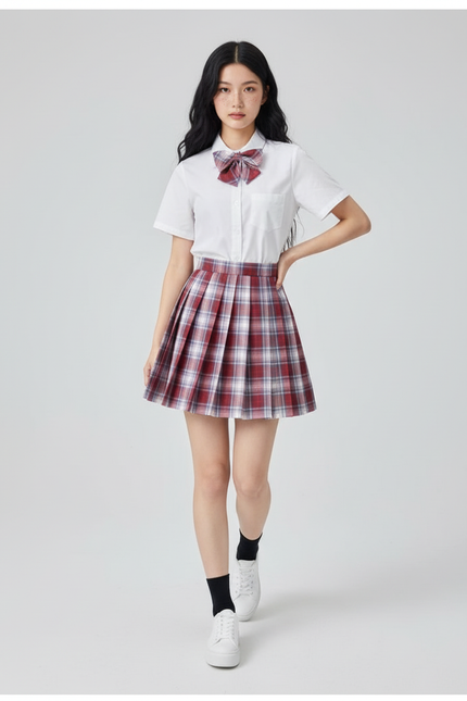 Jupe Patineuse Plaid Plissée Mignonne