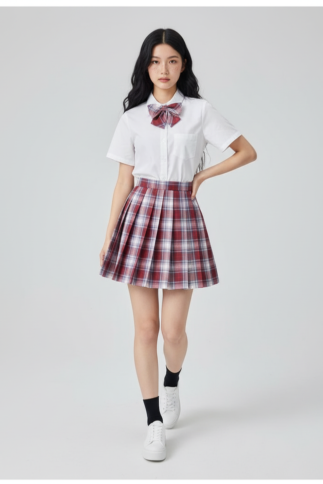 Jupe Patineuse Plaid Plissée Mignonne