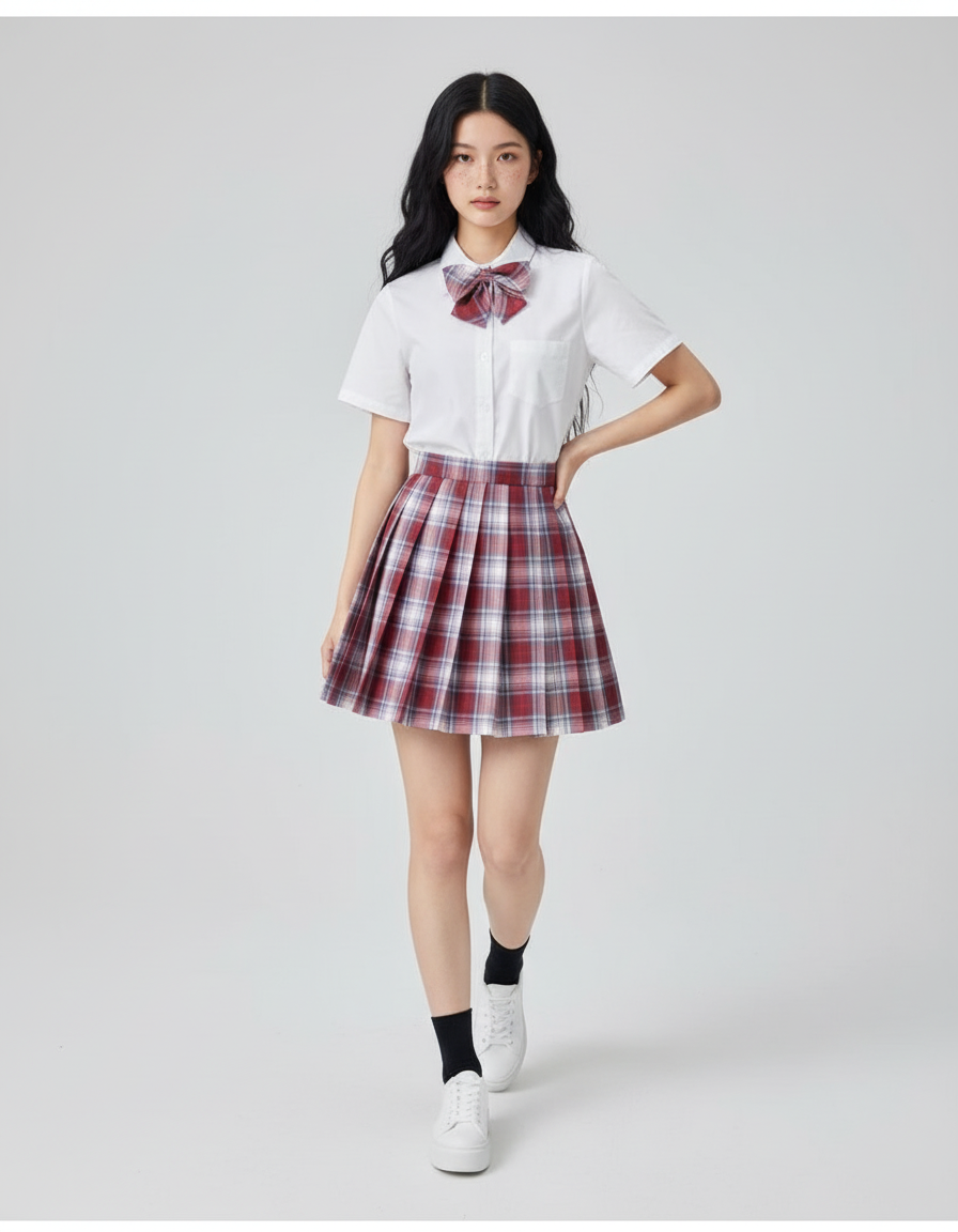 Jupe Patineuse Plaid Plissée Mignonne