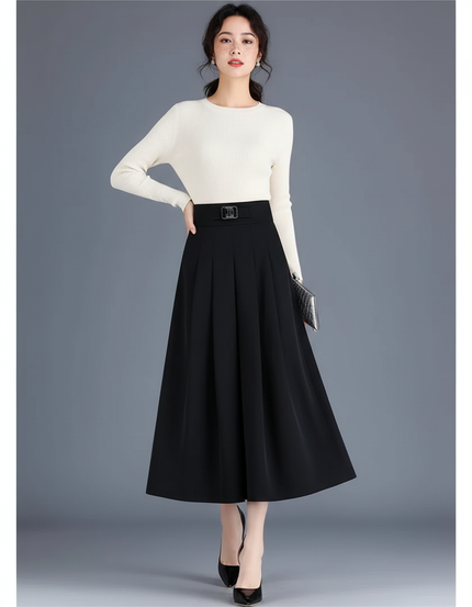 Jupe Patineuse Noire Longue