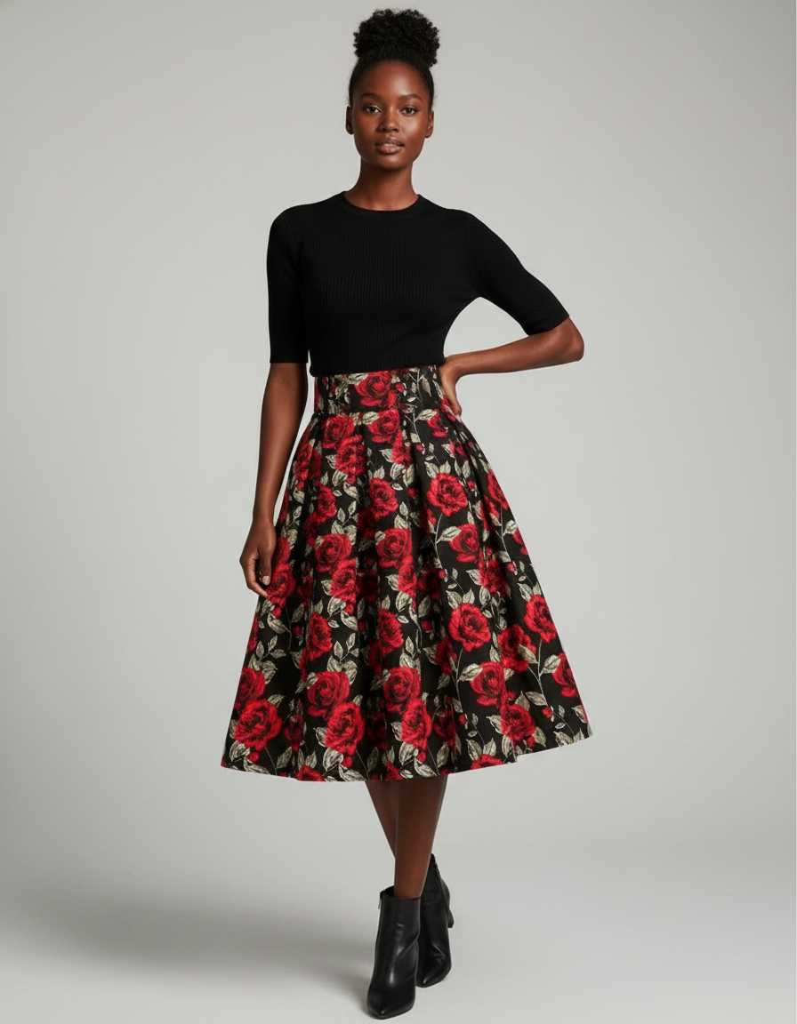 Jupe Patineuse Fleurie