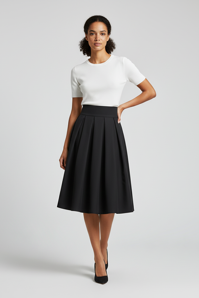 Jupe Patineuse Noire Grande Taille