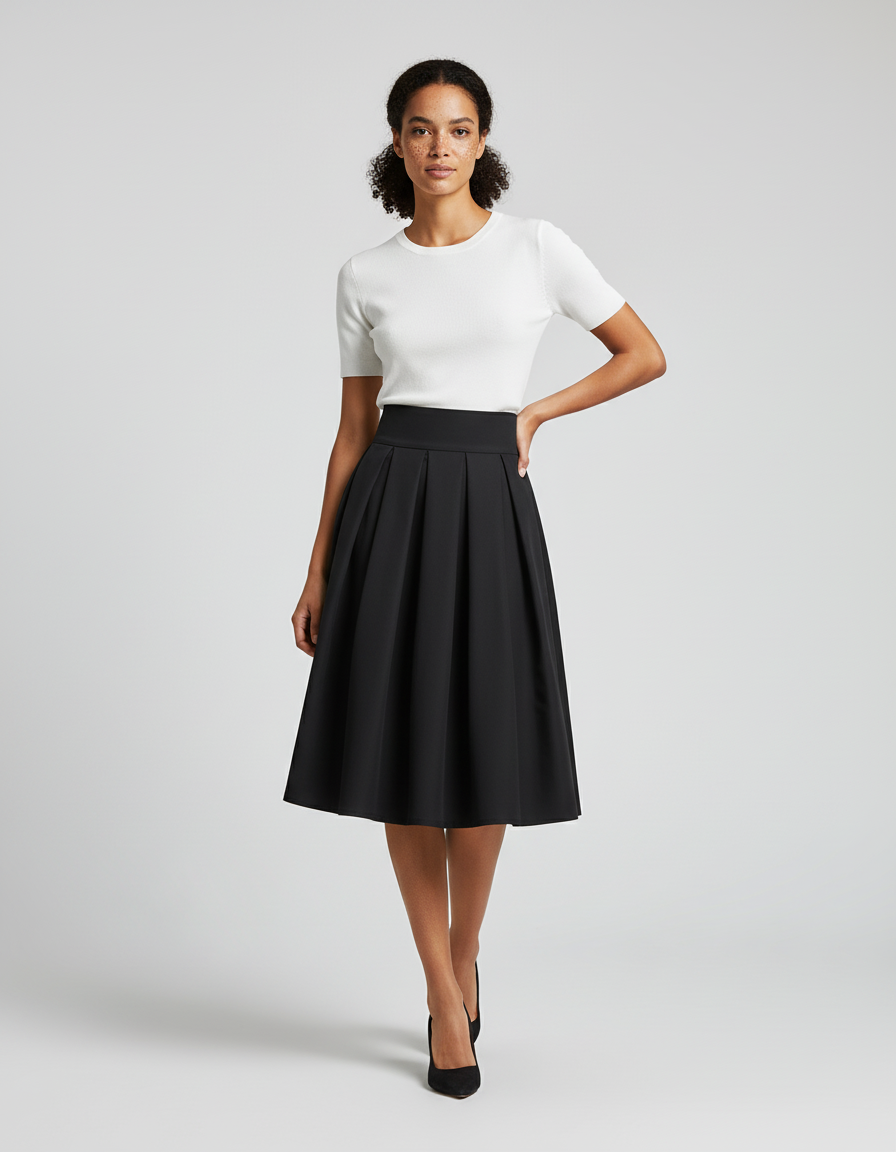 Jupe Patineuse Noire Grande Taille