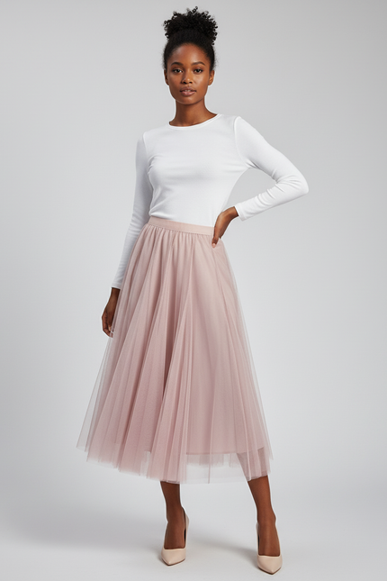 Jupe Patineuse Rose Tulle Élégante