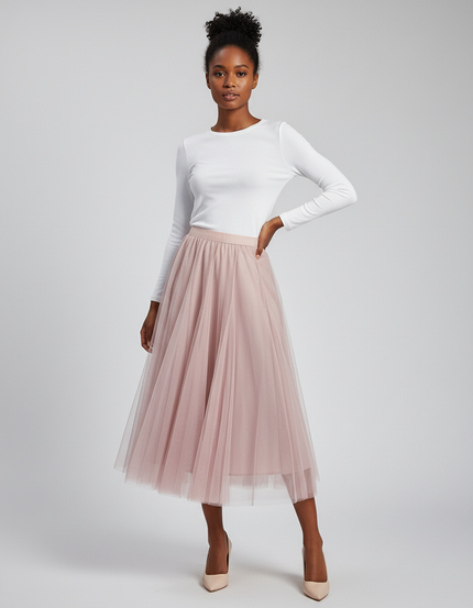 Jupe Patineuse Rose Tulle Élégante