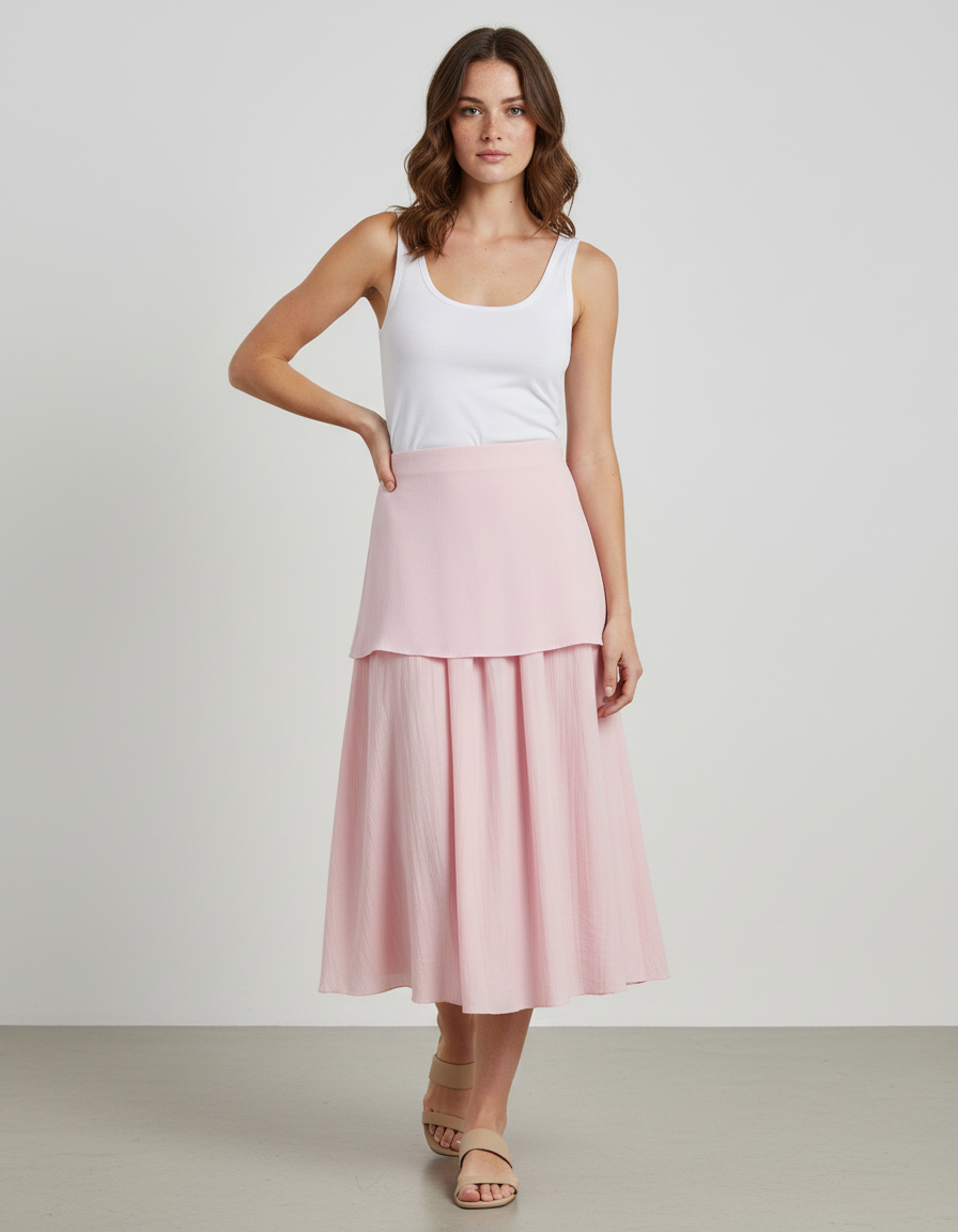 Jupe Patineuse Rose Plissée Élégante