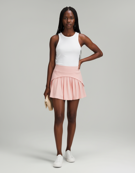 Jupe Patineuse Rose Plissée