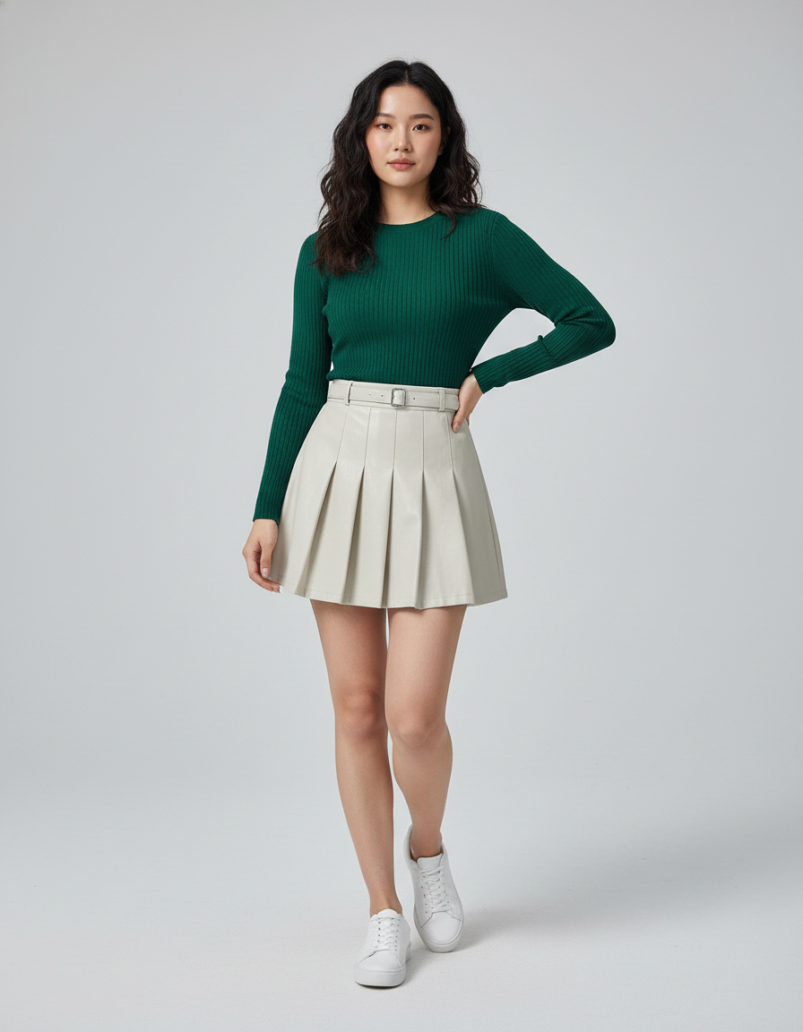 Mini Jupe Patineuse Cuir