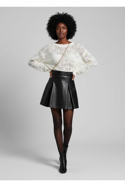 Jupe Cuir Noir Patineuse