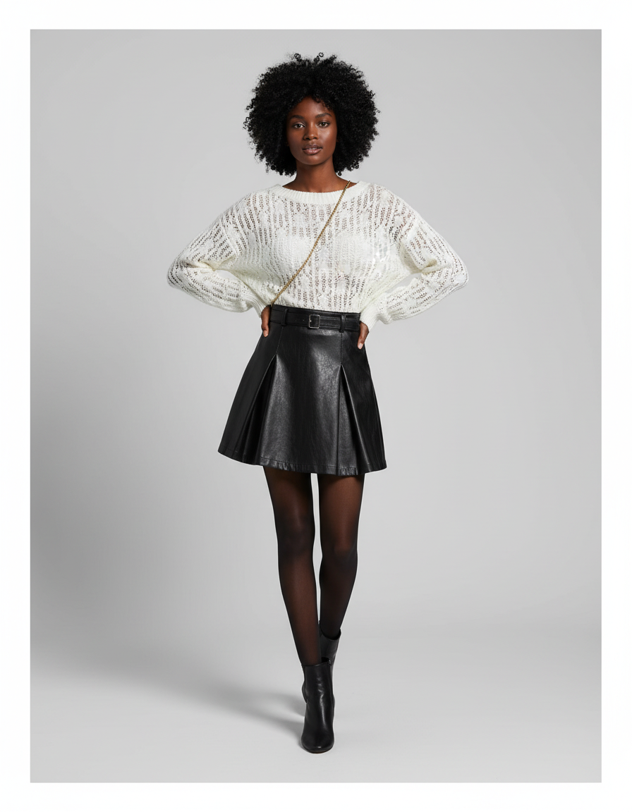 Jupe Cuir Noir Patineuse