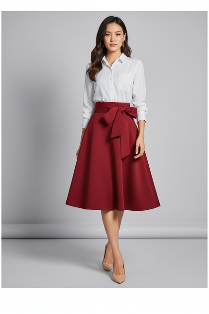 Jupe Patineuse Rouge Bordeaux