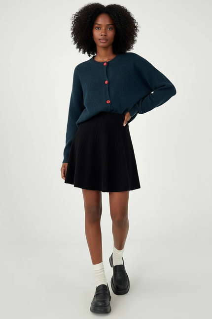 Mini Jupe Patineuse Taille Haute