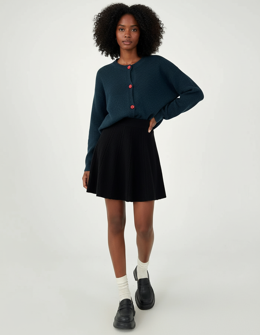 Mini Jupe Patineuse Taille Haute