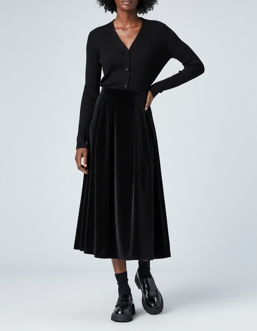 Jupe Patineuse En Velours