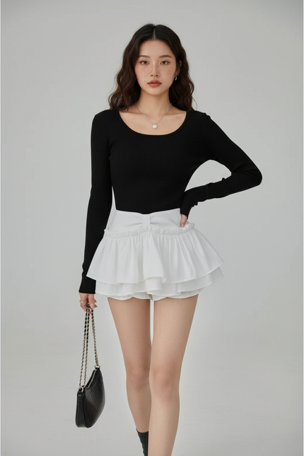 Jupe Patineuse Blanche Volumineuse Chic