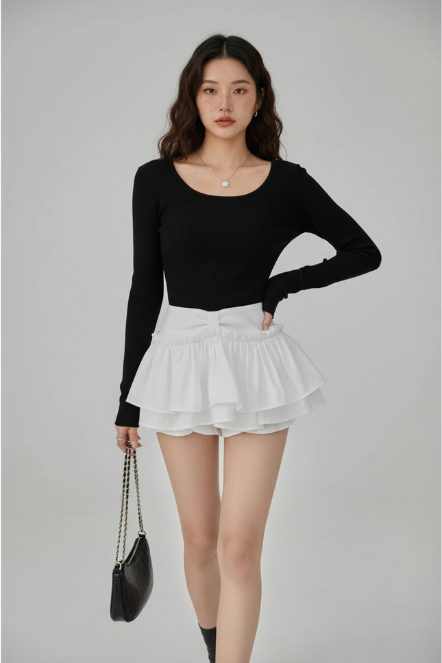 Jupe Patineuse Blanche Volumineuse Chic