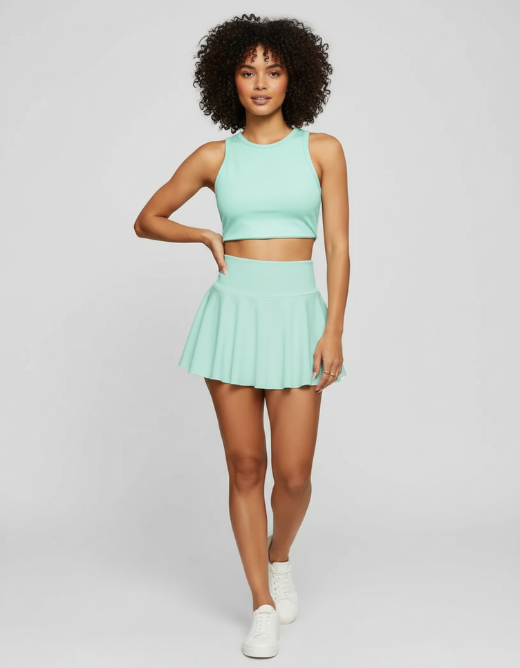 Ensemble Crop Top Jupe Patineuse