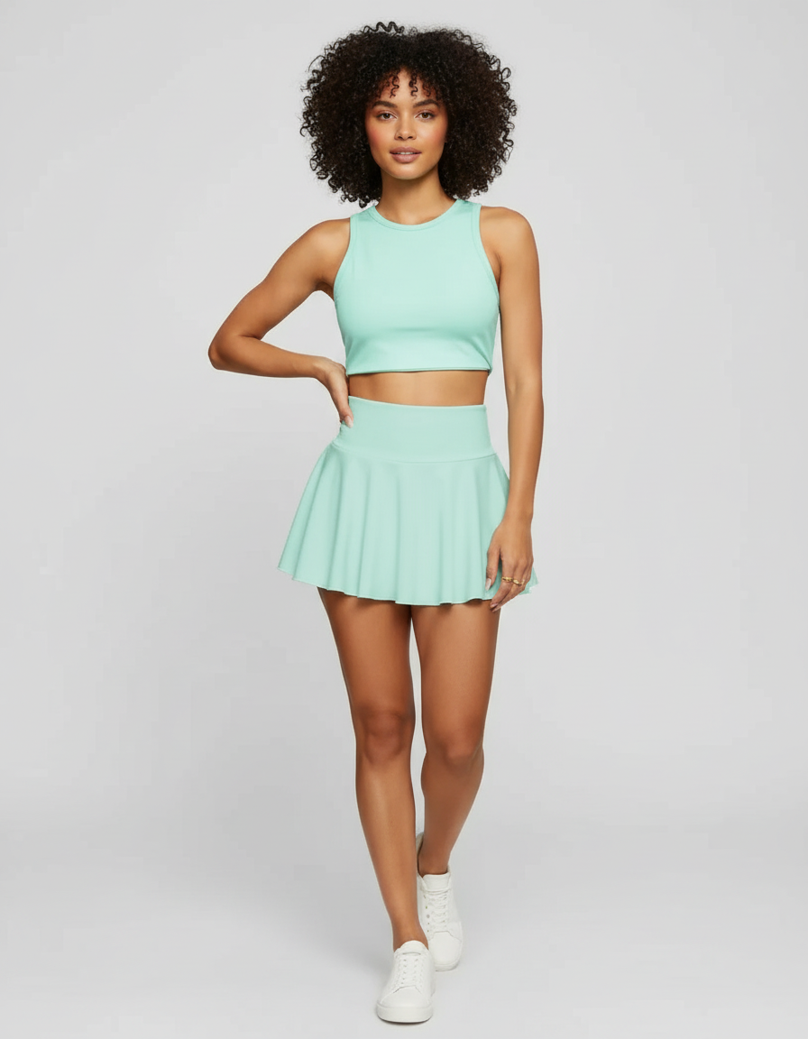 Ensemble Crop Top Jupe Patineuse