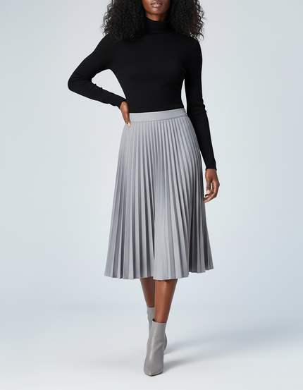 Jupe Patineuse Grise Plissée Chic