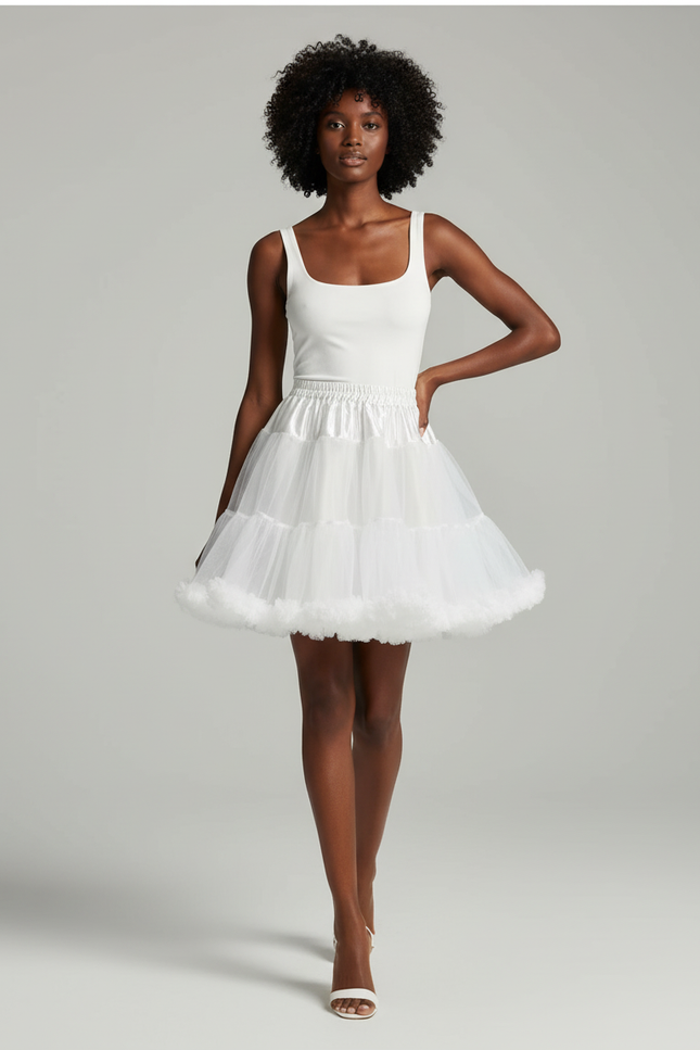 Jupe Patineuse Blanche Moelleuse Élégante