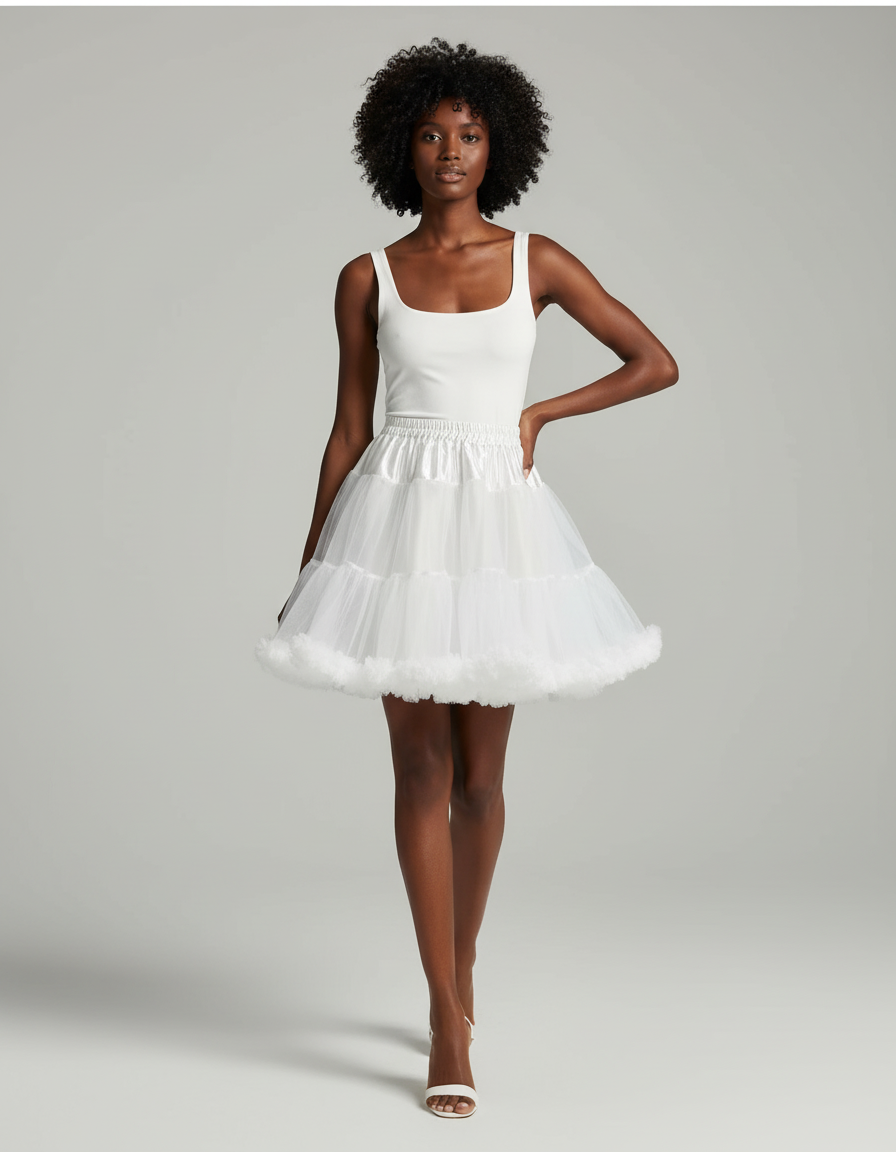 Jupe Patineuse Blanche Moelleuse Élégante