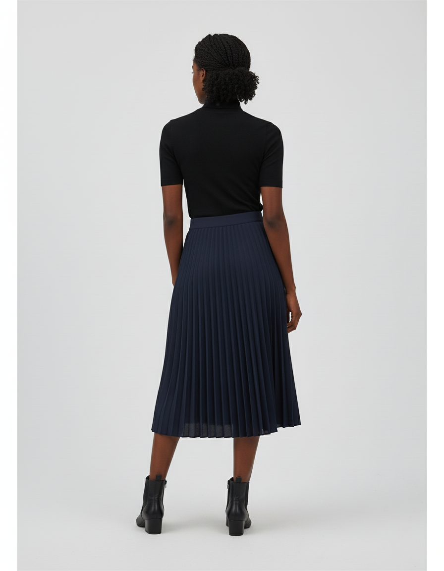 Jupe Patineuse Plissée Marine Élégante