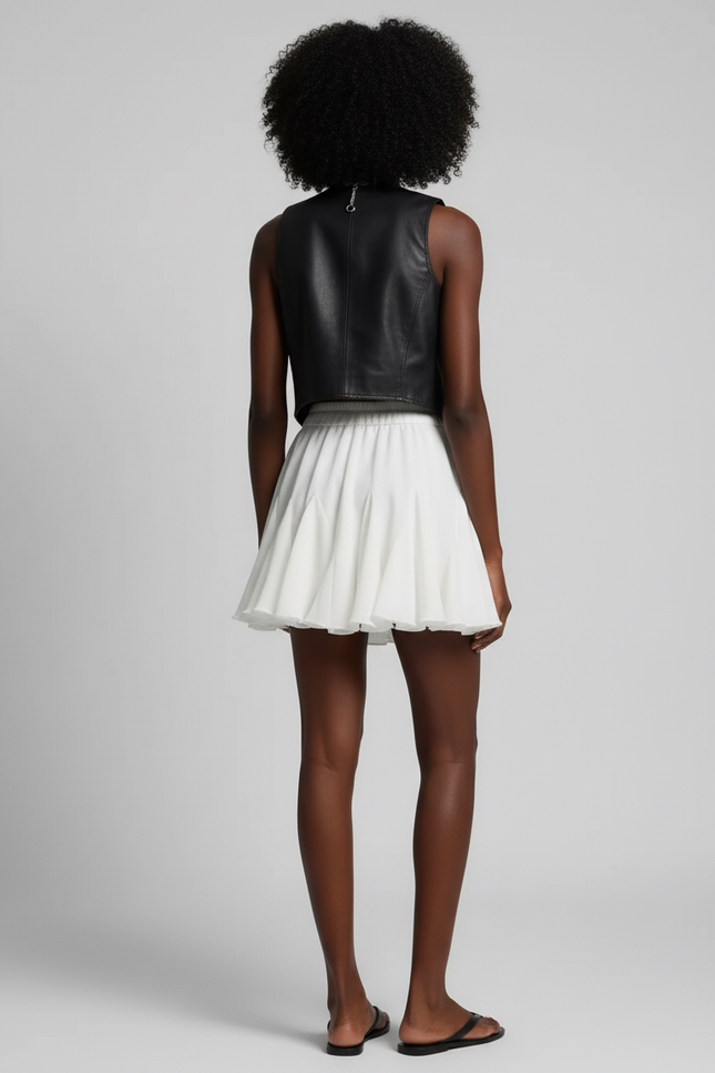 Jupe Patineuse Blanche Fluide Élégante