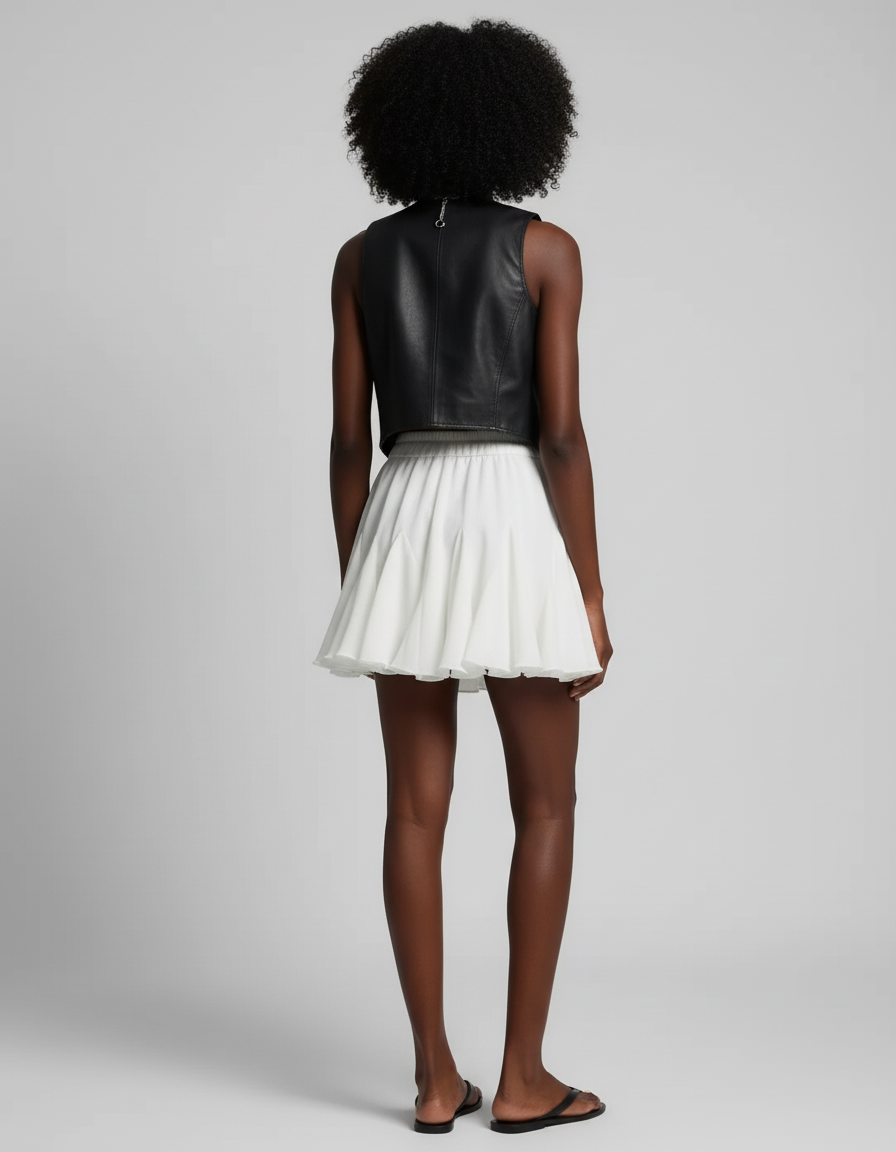 Jupe Patineuse Blanche Fluide Élégante